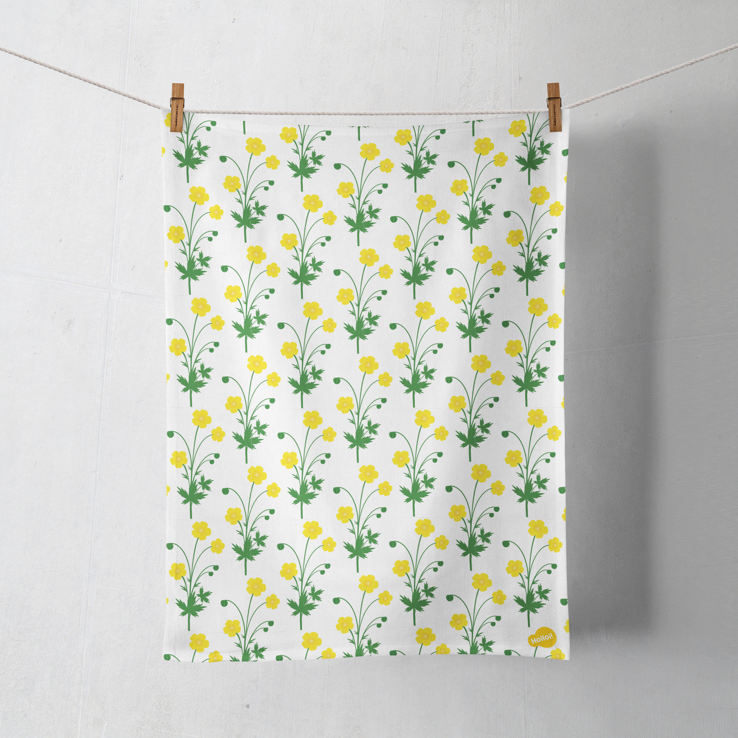 Kjøkkenhåndkle og brett Smørblomst