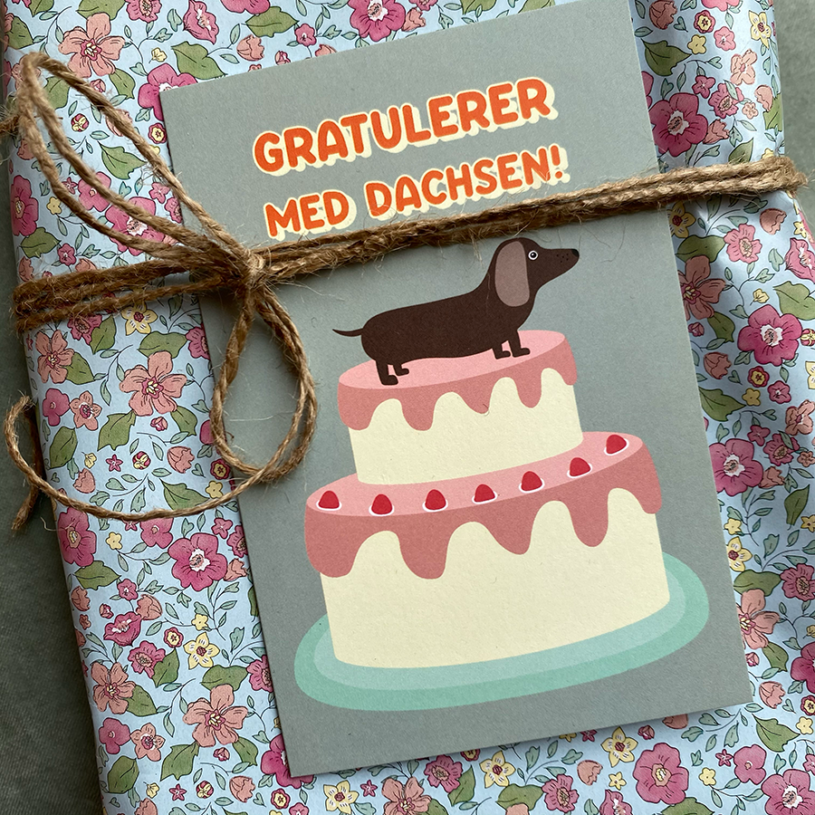 Kort Gratulerer med dachsen