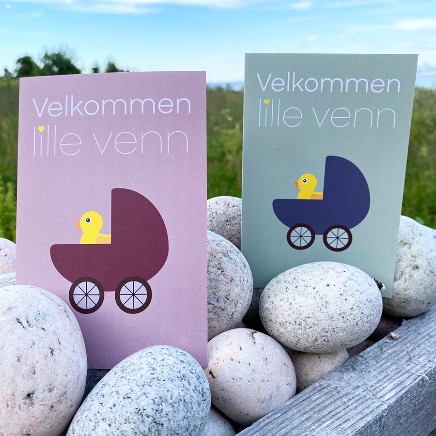 Kort Velkommen lille venn grønn