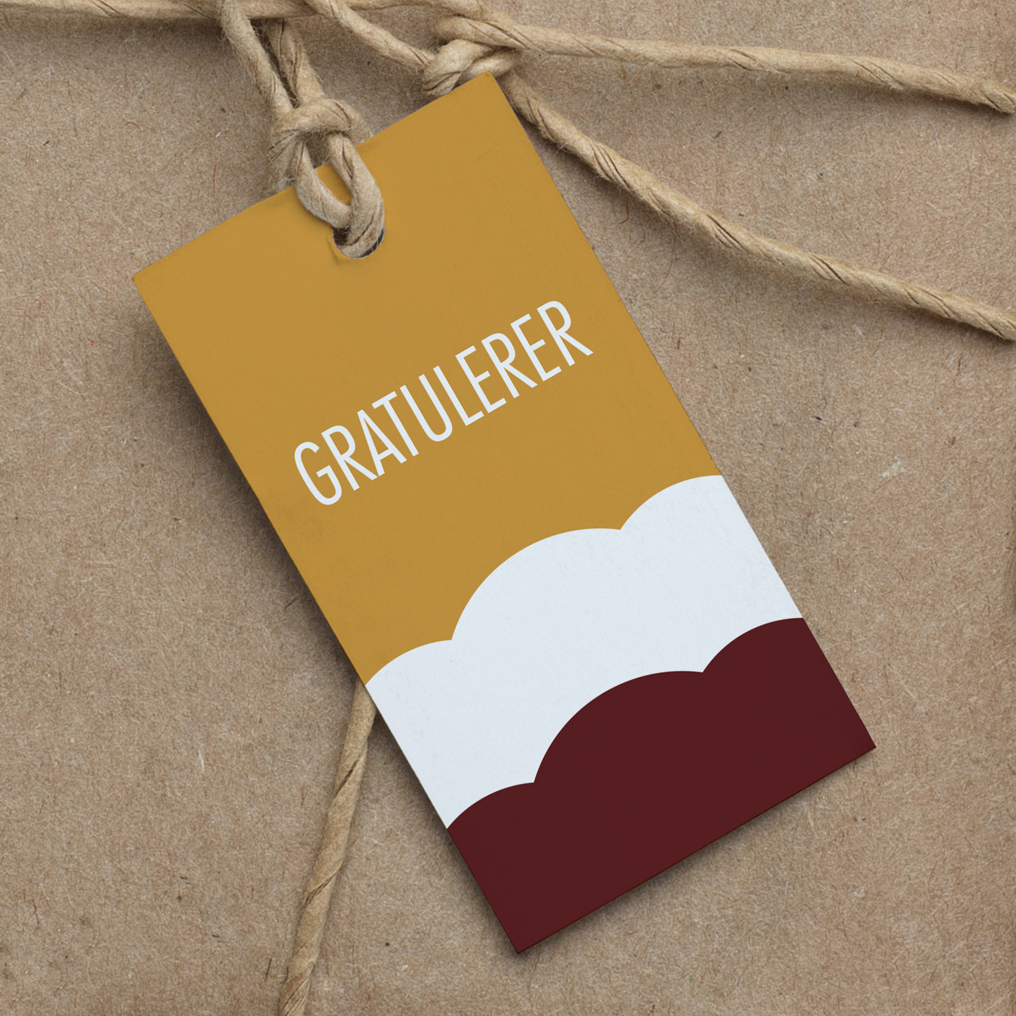 Gavelapp Gratulerer brun