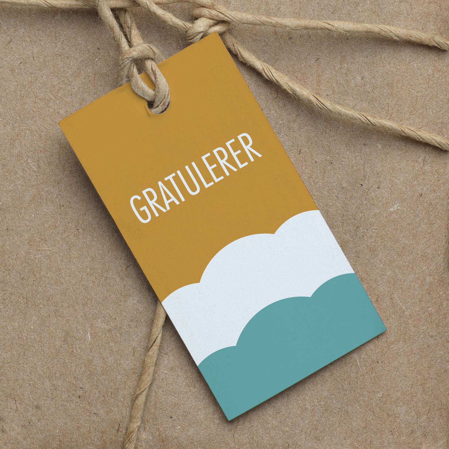 Gavelapp Gratulerer blå