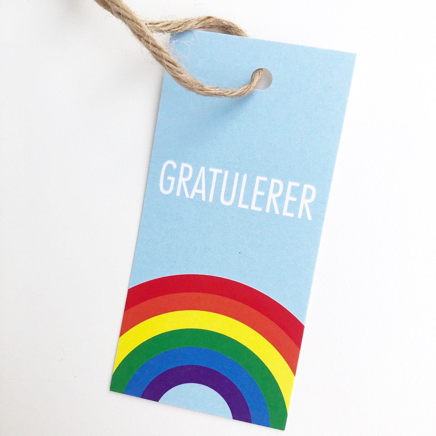 Gavelapp Gratulerer, regnbue