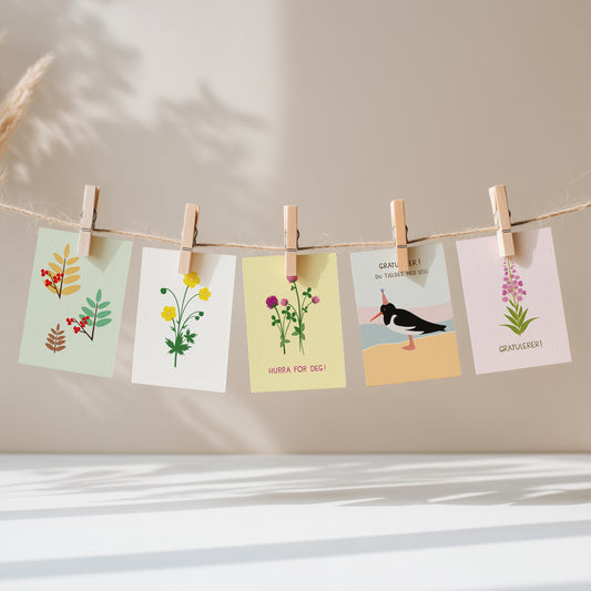 Kortpakke med 5 kort: Natur