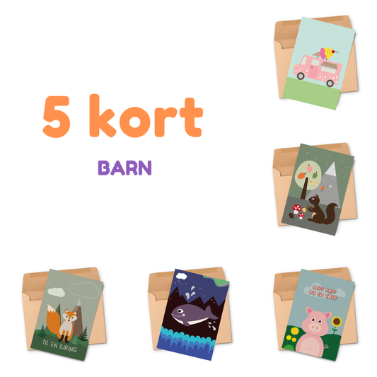 Kortpakke med 5 kort: Barn