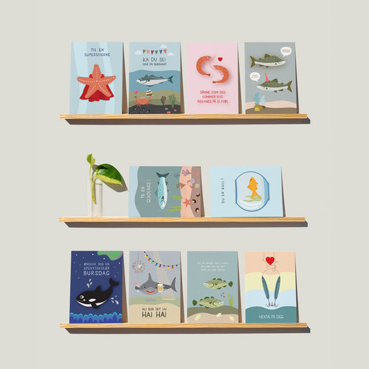 Kortpakke med 10 kort: Fesk og potedes