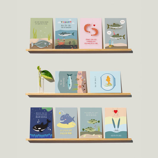 Kortpakke med 10 kort: Fesk og potedes