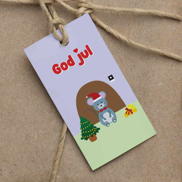 Sett med 10 gavelapper: God, artig jul!
