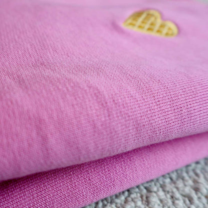 Genser Vaffelhjerte Rosa