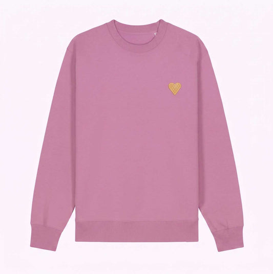 Genser Vaffelhjerte Rosa