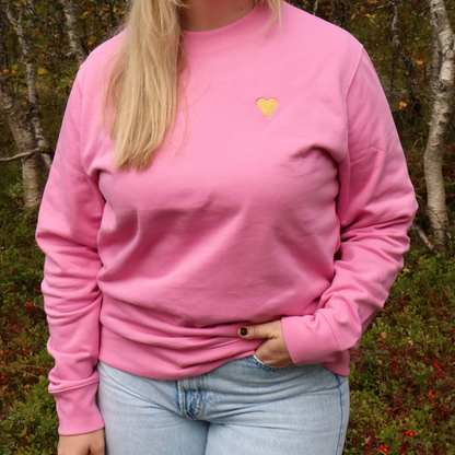 Genser Vaffelhjerte Rosa