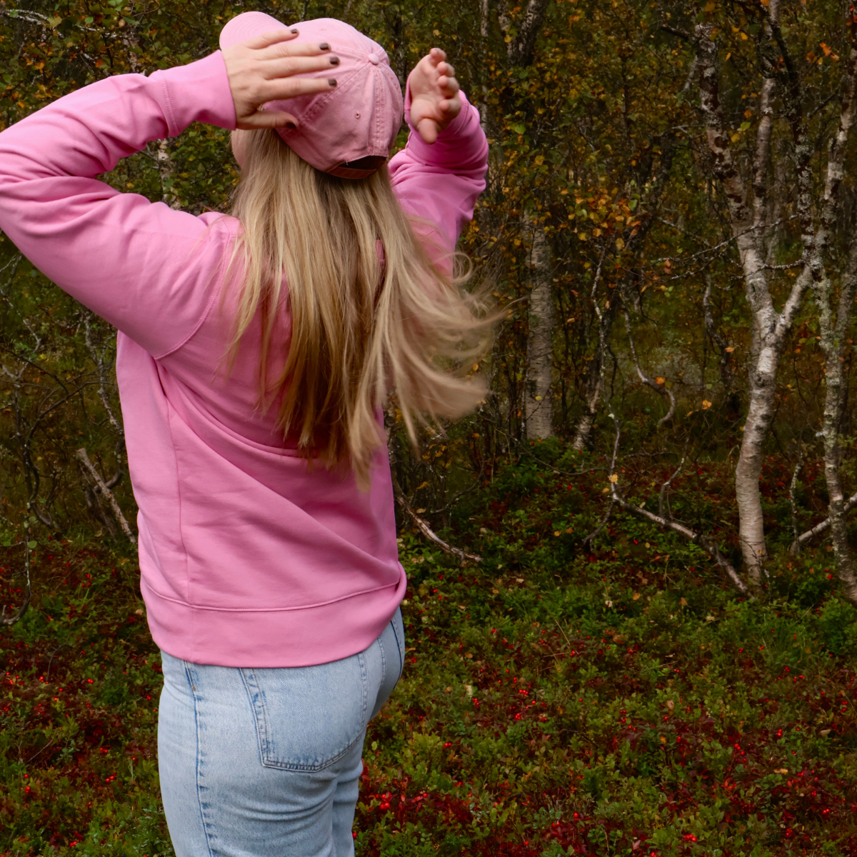 Genser Vaffelhjerte Rosa