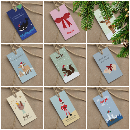 Pakke med gavelapper JUL: Glimt i øyet