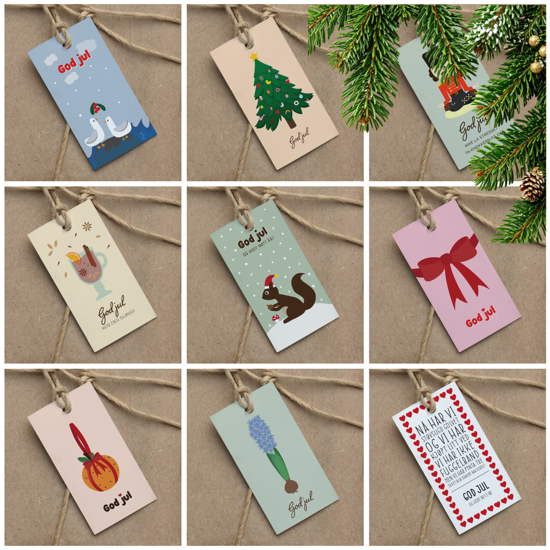 Pakke med gavelapper JUL: En god miks!