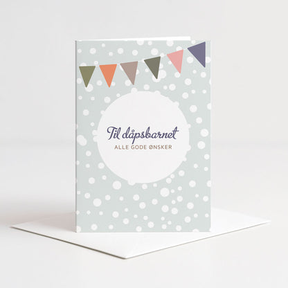 Kort Til dåpsbarnet grønn