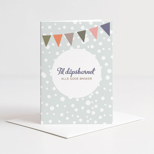 Kort Til dåpsbarnet grønn