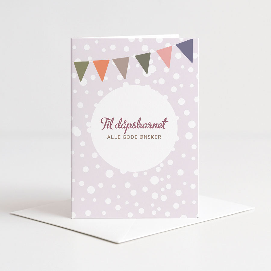 Kort Til dåpsbarnet rosa