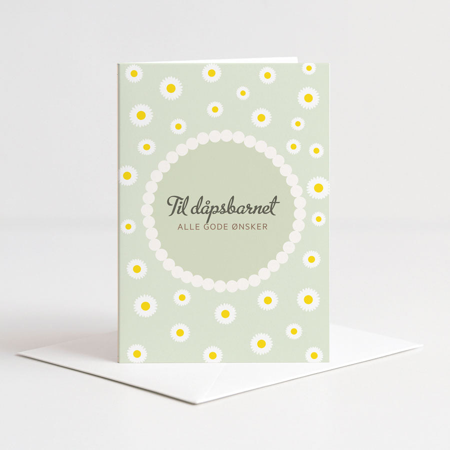 Kort til dåpsbarnet blomster