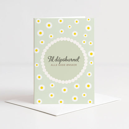 Kort til dåpsbarnet blomster