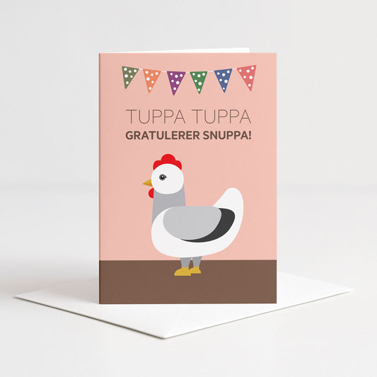Kort Tuppa tuppa, gratulerer snuppa