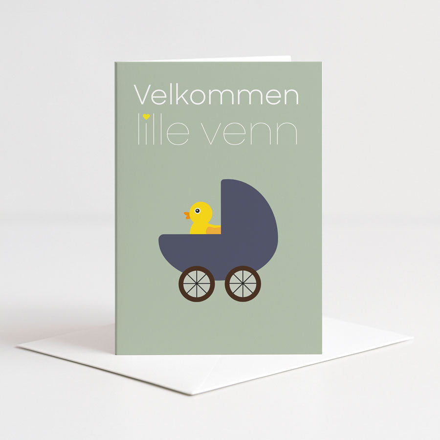 Kort Velkommen lille venn grønn