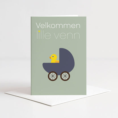 Kort Velkommen lille venn grønn