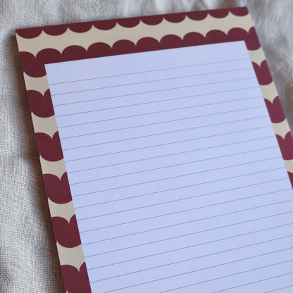 Notatblokk Skrue Vinrød