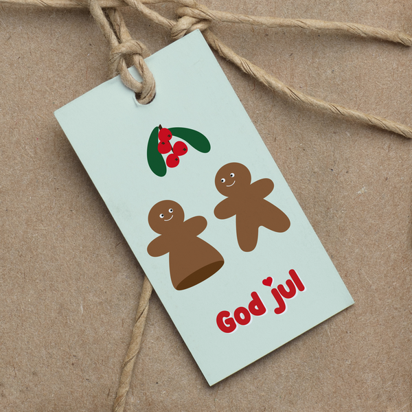 Sett med 10 gavelapper: God, klassisk jul