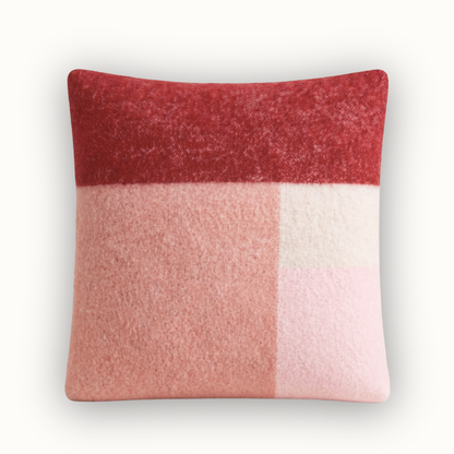 Putetrekk BRIKKER - Vinrød Beige