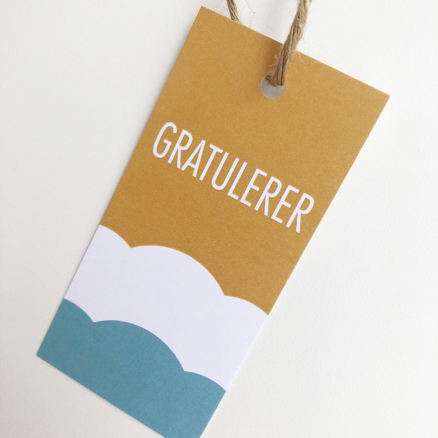 Gavelapp Gratulerer blå