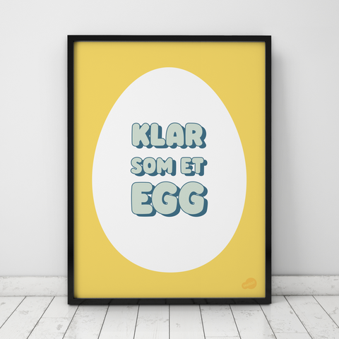 Poster Klar som et egg blå