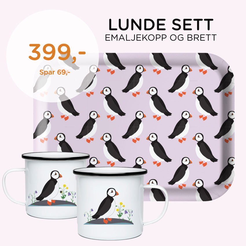 Lundesett med 1 kopp og brett
