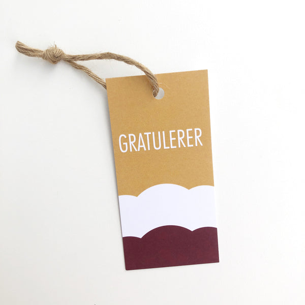 Gavelapp Gratulerer brun